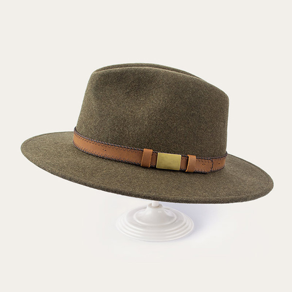 Olive Green Fedora Hat For Mens For Wholesale