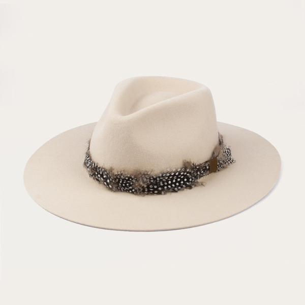 Feathered Fedora Hat Wide Brim Hat With Feather Hatband